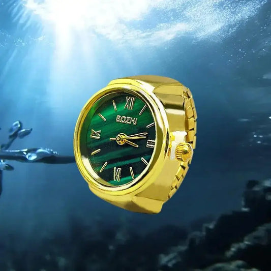 Fashion Forward Finger Watch Ring; Vintage Alloy Shell Design; Quartz Movement; An excellent choice for Men's and Women's Gift