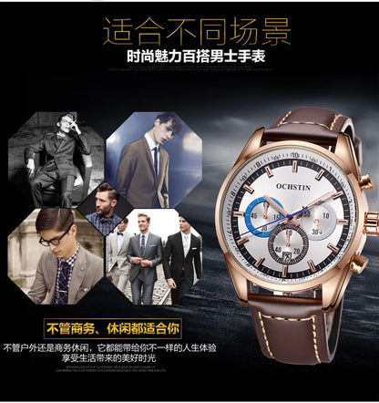 Swiss brand new multi-functional business men's watch waterproof luminous quartz watch live broadcast hot sale**