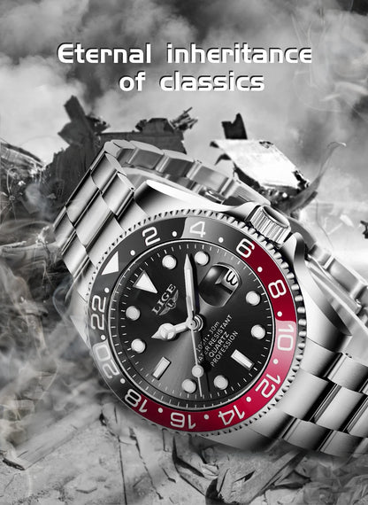 LIGE Fashion Luxury Couple Watches Quartz Watches Waterproof Stainless Steel Watch Valentine Gift Love Watch Relogio Masculino