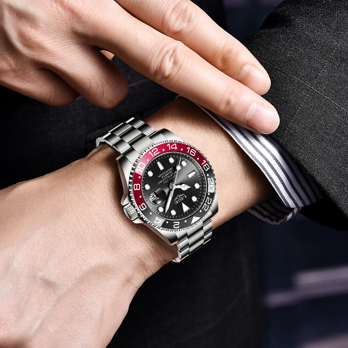 LIGE Fashion Luxury Couple Watches Quartz Watches Waterproof Stainless Steel Watch Valentine Gift Love Watch Relogio Masculino