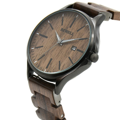 Men's Handmade Wooden Wrist Watch Fashion Minimalist Slim Analog Quartz Watch for Men