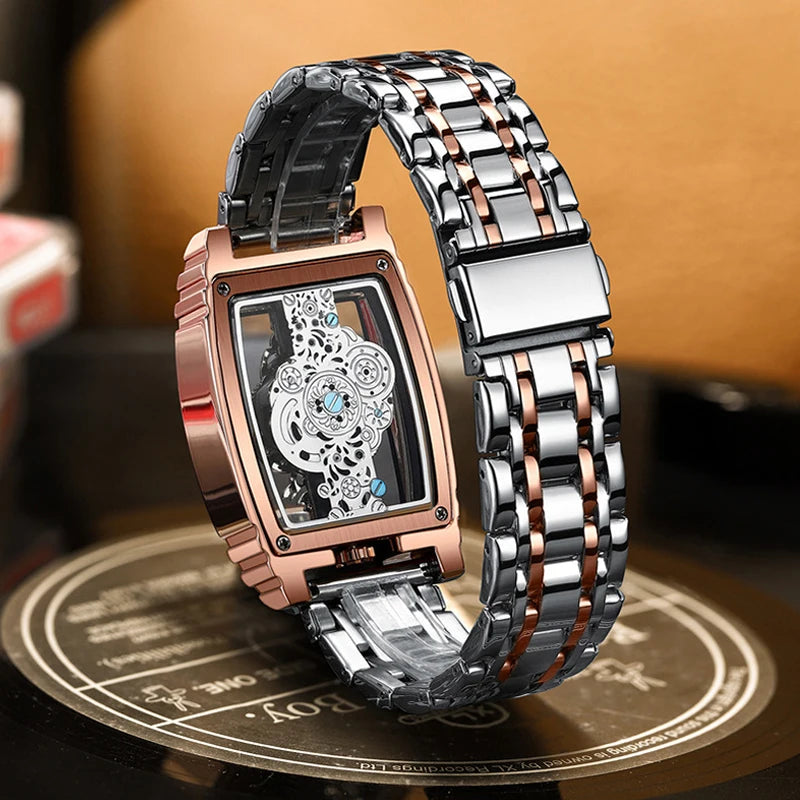 Hot Fashion Men Watch Top Brand Luxury Business Quartz Mens Watches Waterproof Hollow Out Wristwatch Men Gold Relogio Masculino