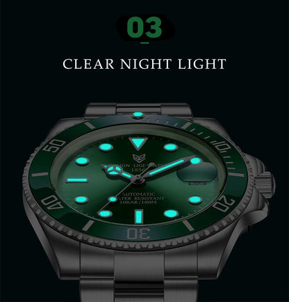 LIGE Top Brand Vintage Mechanical Watches Men Fashion Business Luxury Mens Watch Waterproof Luminous Automatic Wristwatch Reloj