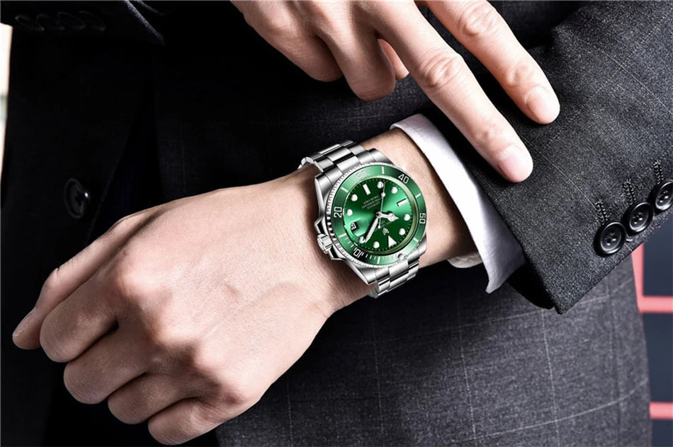 LIGE Top Brand Vintage Mechanical Watches Men Fashion Business Luxury Mens Watch Waterproof Luminous Automatic Wristwatch Reloj