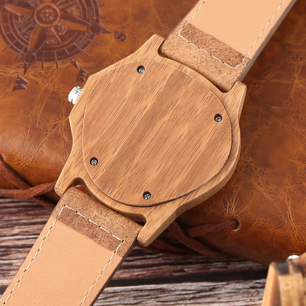 Unique Wooden Watches for Men Sport Racing Design Geometric Triangle Man's Quartz Watch Bamboo Relogio Masculino Orologio Uomo