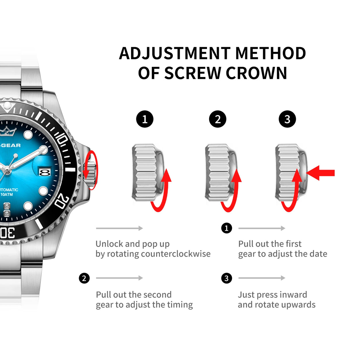 2026 New Men Automatic Mechanical Watches Stainless Steel Waterproof Watch  Water Ghost Luminous Dive Watch with Ceramic Bezel