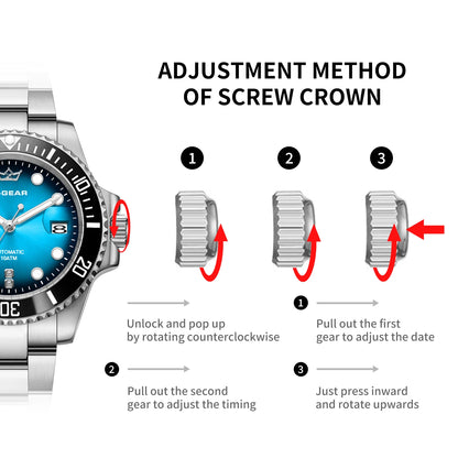 2026 New Men Automatic Mechanical Watches Stainless Steel Waterproof Watch  Water Ghost Luminous Dive Watch with Ceramic Bezel