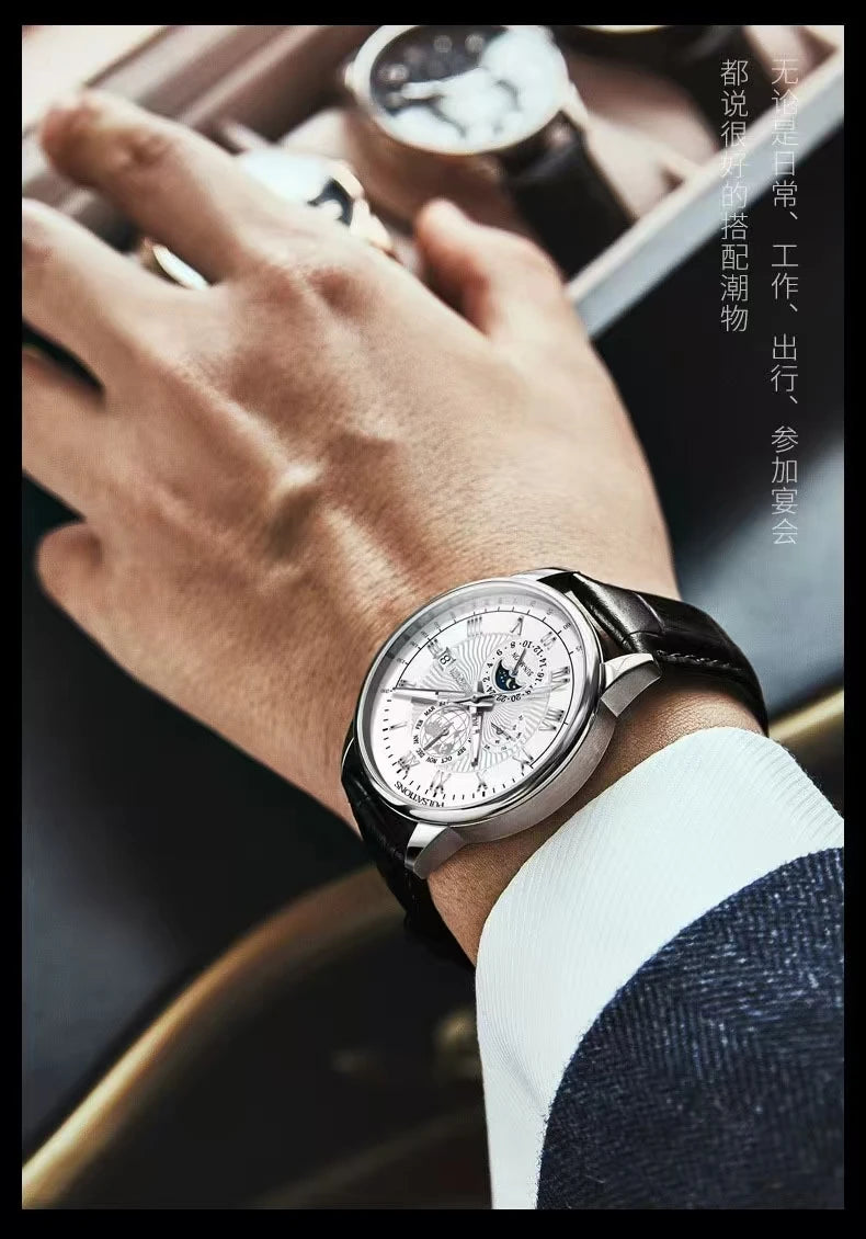 2026 Men Watch Fashion Top Luxury Sport Men's Wristwatch Waterproof Luminous Leather Date Quartz Watches Man Clock