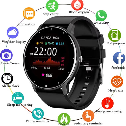 LIGE Smart Watch Women Men Full Touch Screen Bluetooth Call Smartwatch Waterproof Sports Fitness Tracker Watches for Android iOS