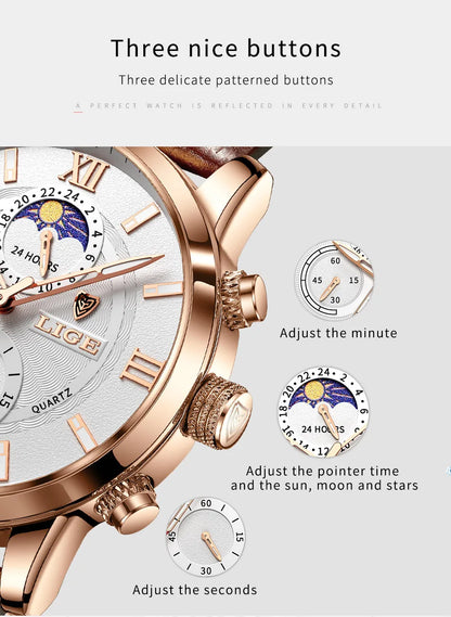 Men's Watches LIGE Top Brand Luxury Men WristWatch For Men Leather Quartz Watch Sports Waterproof Male Clock Relogio Masculino