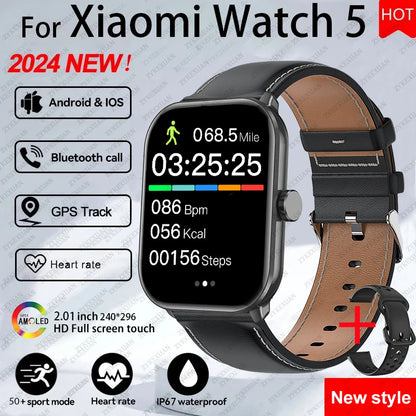 For Xiaomi Watch 5 Global Version Sports Smart Watch Men Women HD AMOLED Screen Heart Rate Call GPS Track Waterproof Smartwatch