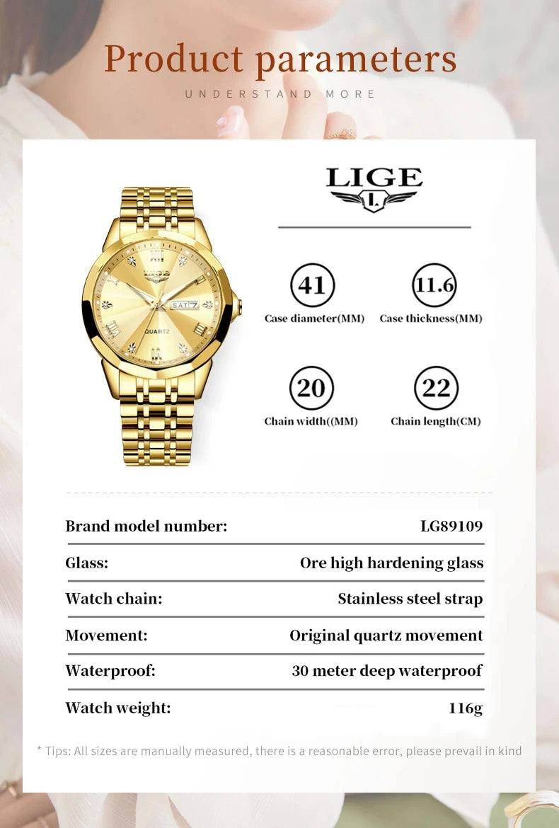 LIGE Top Brand New Fashion Women Watches Ladies Luxury Creative Steel Women Bracelet Watches Female Quartz Waterproof Watch Gift