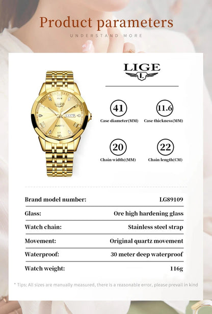 LIGE Top Brand New Fashion Women Watches Ladies Luxury Creative Steel Women Bracelet Watches Female Quartz Waterproof Watch Gift