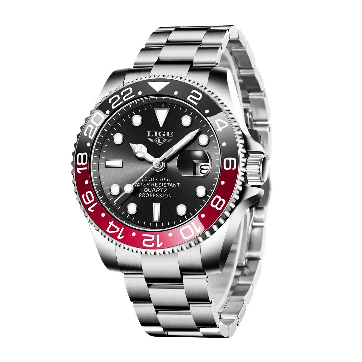 LIGE Fashion Luxury Couple Watches Quartz Watches Waterproof Stainless Steel Watch Valentine Gift Love Watch Relogio Masculino