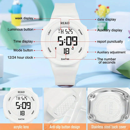 Watches for Women, Fashion Watch With High-Resolution LED Definition Display, Waterproof Multi-Function Electronic Digital Watch