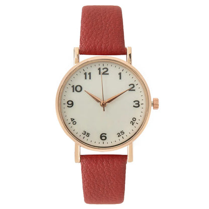 Fashion Ladies Brand Watches Simple Round Digital Hand Women Quartz Watch Casual Leather Strap Clock Gift Wristwatches