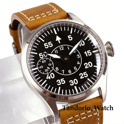 42mm Pilot Watches Retro Hand-wind Mechanical Wristwatch for Men Black Blue Green Luminous Asia 6497 ST3600 Sapphire Crystal