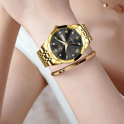 LIGE Top Brand New Fashion Women Watches Ladies Luxury Creative Steel Women Bracelet Watches Female Quartz Waterproof Watch Gift