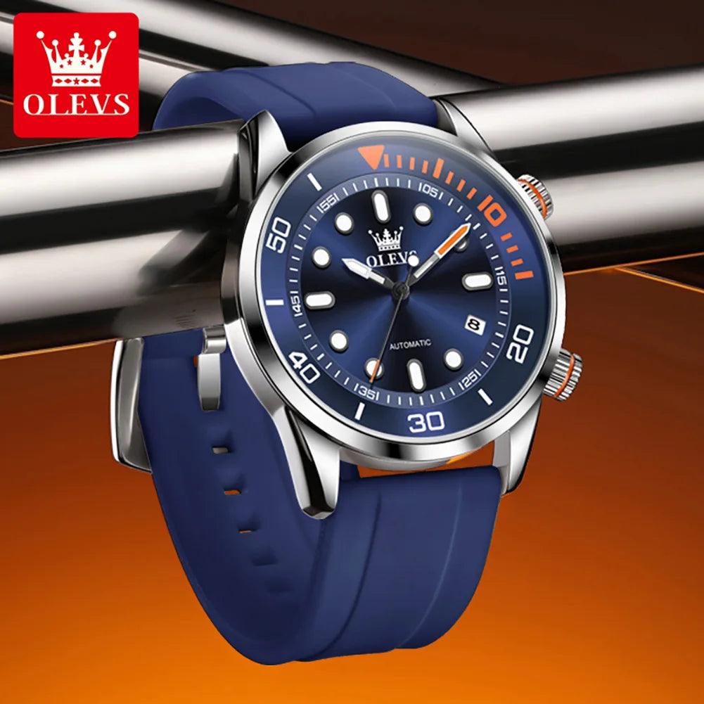 OLEVS Watches for Men Top Luxury Brand Automatic Mechanical Watch Super Waterproof Luminous Swim Diving Watch Reloj 6751