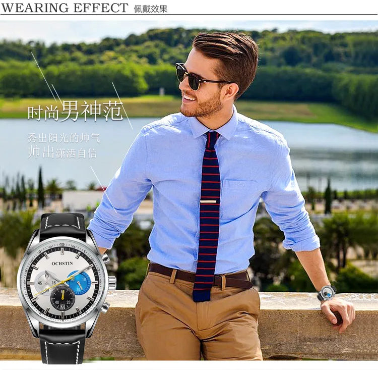 Swiss brand new multi-functional business men's watch waterproof luminous quartz watch live broadcast hot sale**