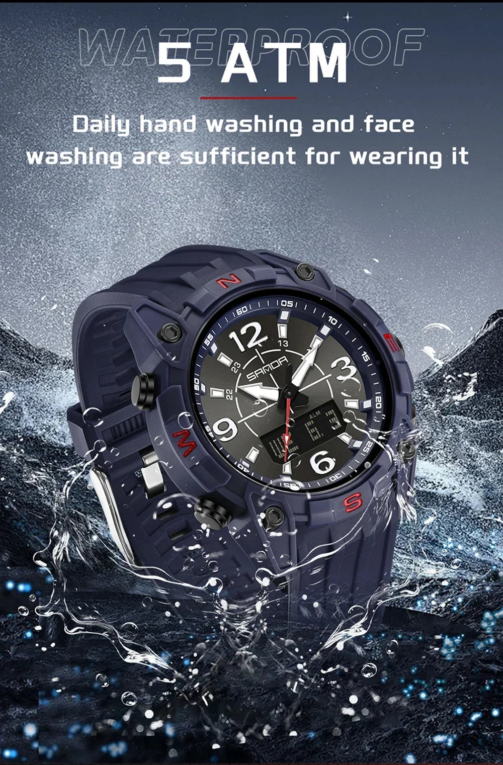 SANDA Sports Watches Men LED Watch New Waterproof Digital Wrist Watches Shockproof Sports Watches for Man Electrionic Clock