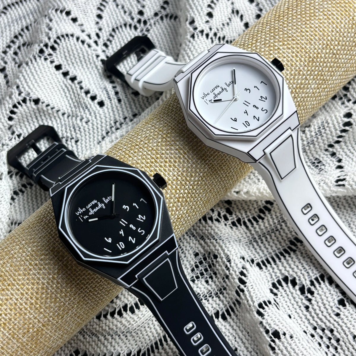 Modern Sketch 2D White Comic Watch Men's Watches Casual Fashion Design for Holiday Gifts Christmas & Halloween Exquisite Gifts