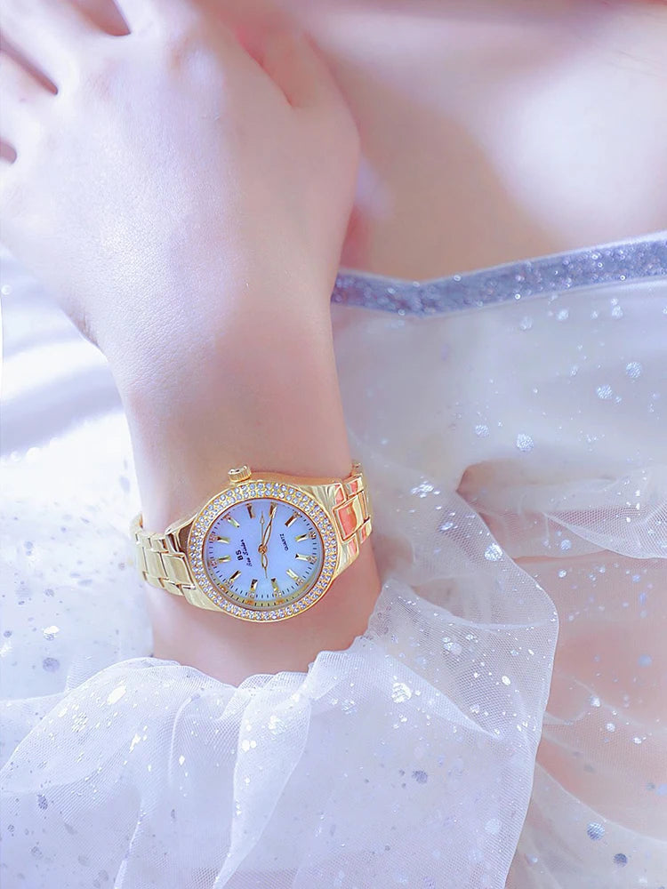 Women Wrist Watches For Ladies Dress Gold Watch Crystal Diamond Women Watches Stainless Steel Silver Clock Montre Femme