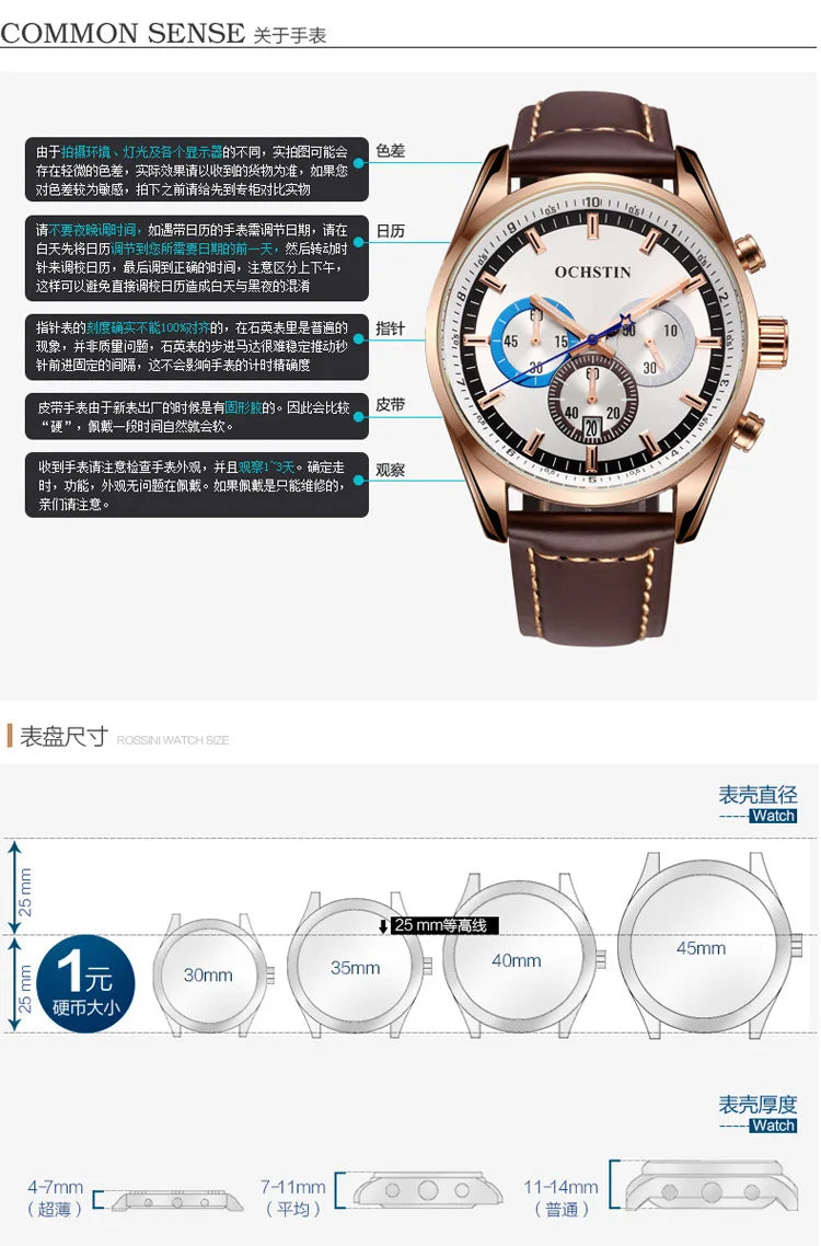 Swiss brand new multi-functional business men's watch waterproof luminous quartz watch live broadcast hot sale**