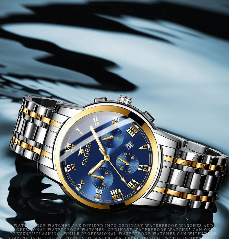 BINBOND Fashion 2pcs/Set Couple Watches Casual Men Ladies for Quartz Watch Lover Waterproof Stainless Steel Valentine Gift Watch