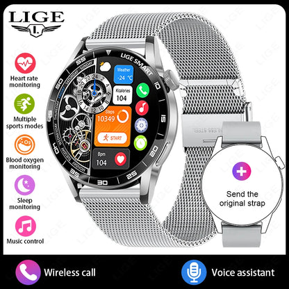 LIGE 2026 New Smartwatch Men For Android iOS Phone 1.38" HD Bluetooth Call Heart Rate Monitor Waterproof Sport Smart Watch Women