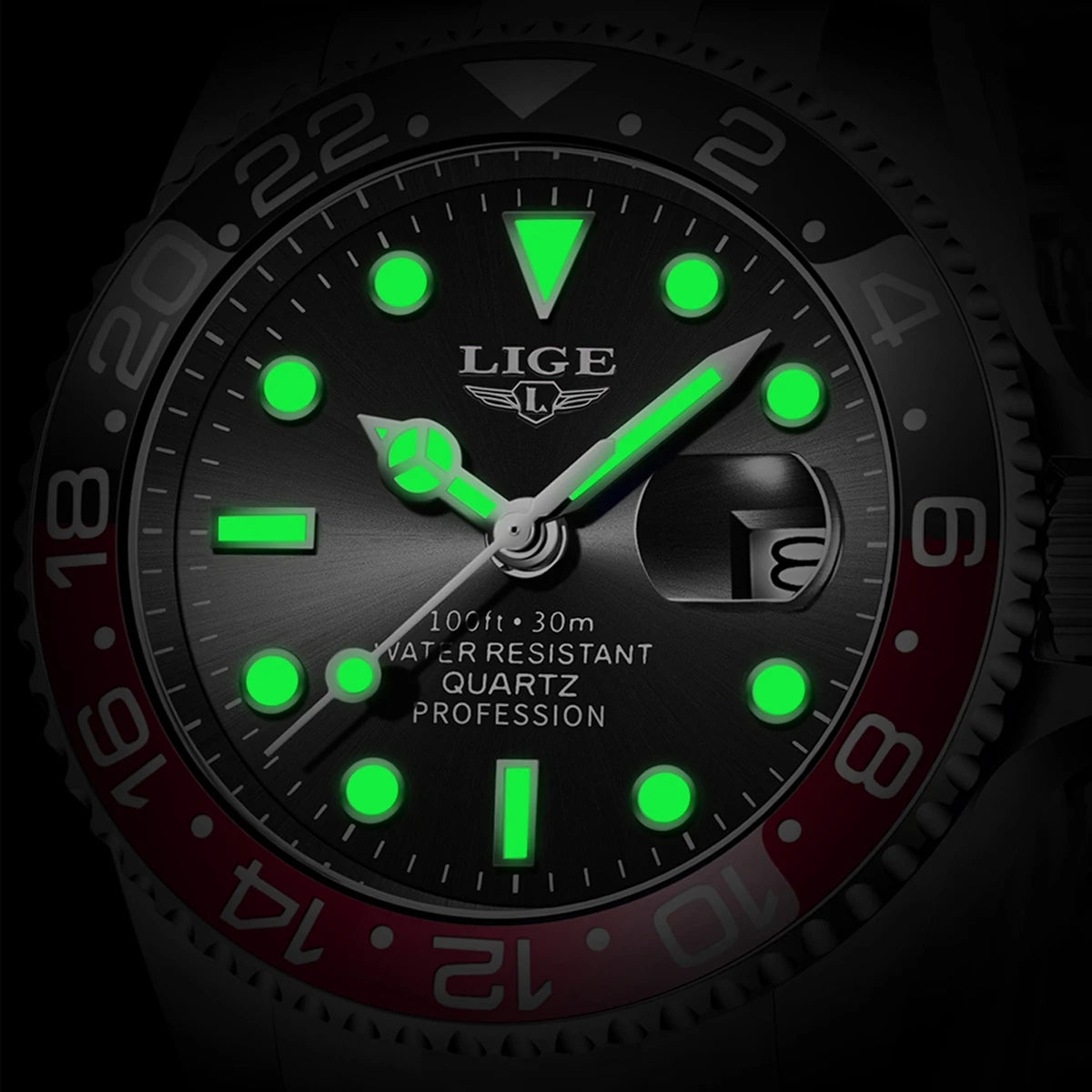 LIGE Fashion Luxury Couple Watches Quartz Watches Waterproof Stainless Steel Watch Valentine Gift Love Watch Relogio Masculino