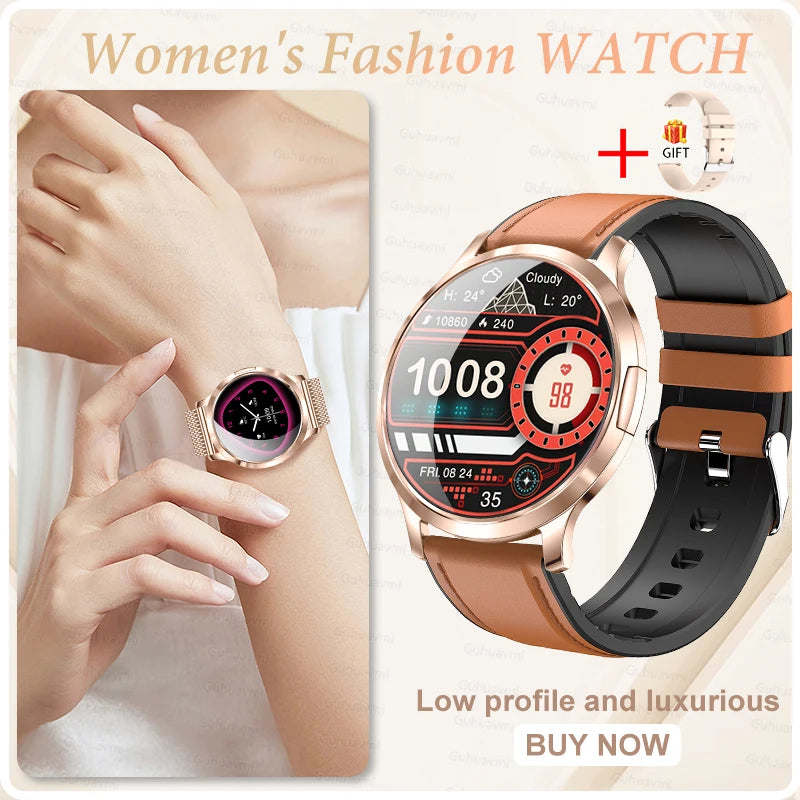 2026New Ladies' Smart Watch AMOLED Display Custom Dial Sport Fitness Health Tracke Waterproof Bracelet Music Digital Clock Women