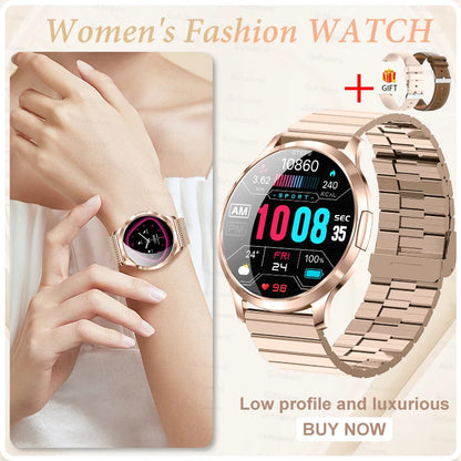 2026New Ladies' Smart Watch AMOLED Display Custom Dial Sport Fitness Health Tracke Waterproof Bracelet Music Digital Clock Women