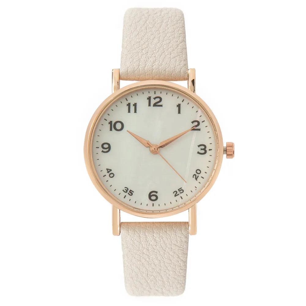 Fashion Ladies Brand Watches Simple Round Digital Hand Women Quartz Watch Casual Leather Strap Clock Gift Wristwatches