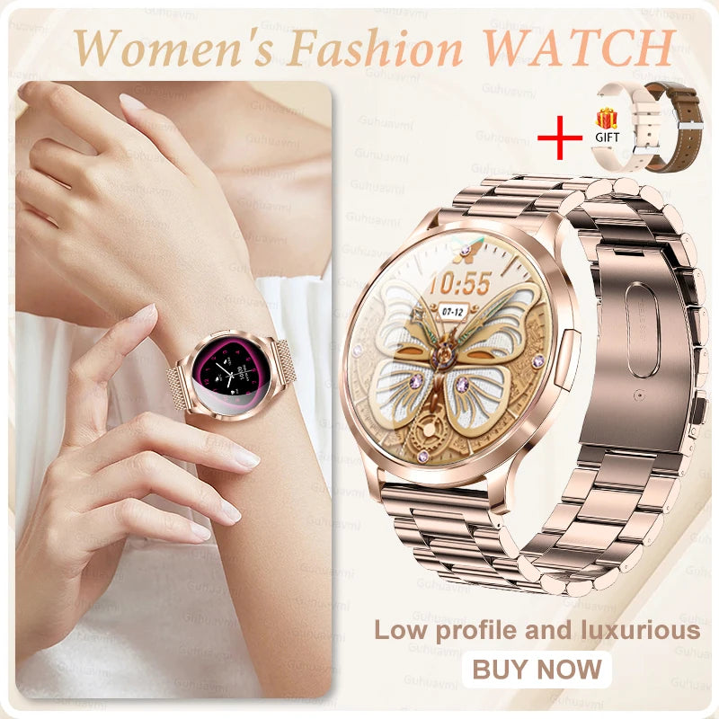 2026New Ladies' Smart Watch AMOLED Display Custom Dial Sport Fitness Health Tracke Waterproof Bracelet Music Digital Clock Women