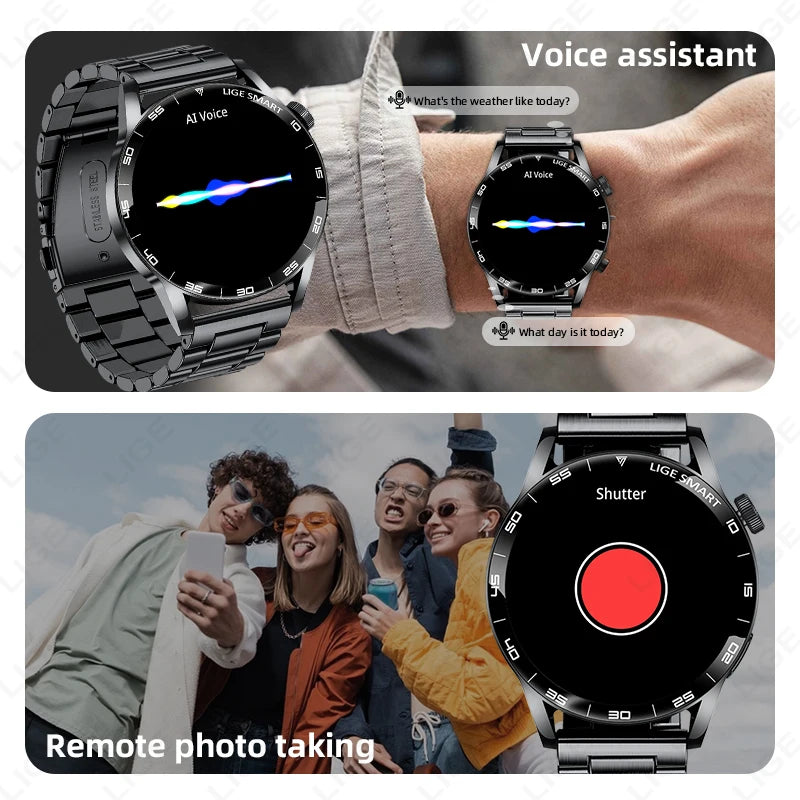 LIGE 2026 New Smartwatch Men For Android iOS Phone 1.38" HD Bluetooth Call Heart Rate Monitor Waterproof Sport Smart Watch Women