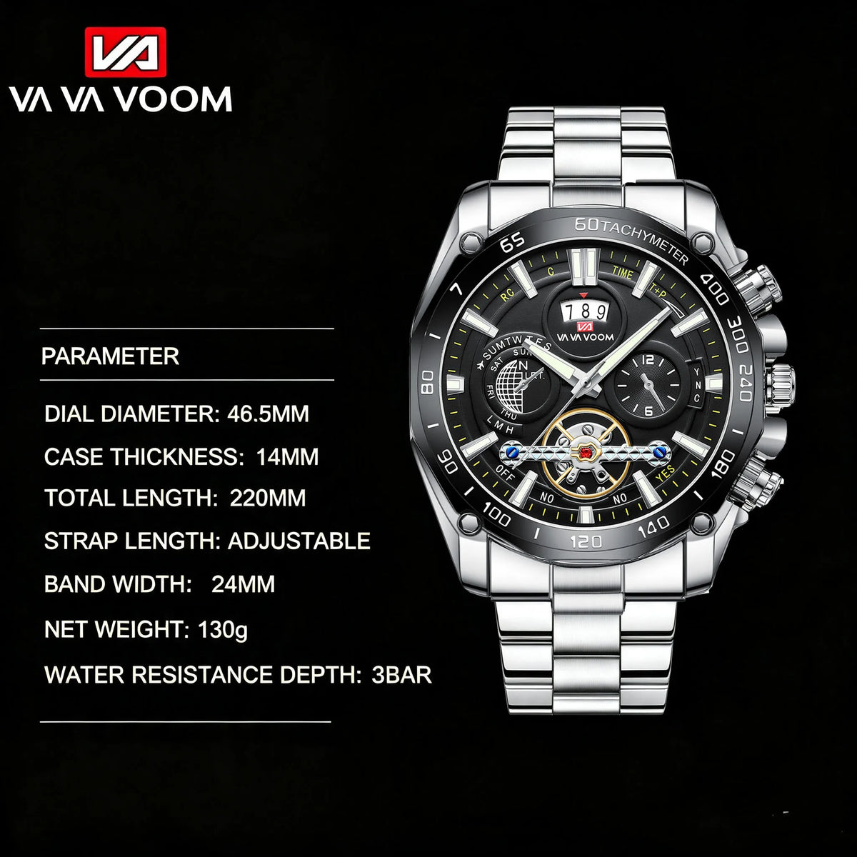 Relogio Masculino Top Brand Mens Luxury Business Watch Big Dial Stainless Steel Luminous Hands Clock Chic Waterproof Wristwatch