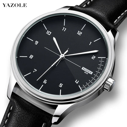 Fashion Men's Watches Top Brand Luxury Metal Case Quartz Wrist Watches Simple Casual Leather Belt Mens Watch Clock Reloj Hombre