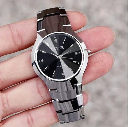 1/2pcs Couples Dial Cutting Quartz Watch Business Fashion Analog Calendar Wrist Watch Valentines Gift For Men Women Date Watch