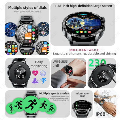 LIGE 2026 New Smartwatch Men For Android iOS Phone 1.38" HD Bluetooth Call Heart Rate Monitor Waterproof Sport Smart Watch Women