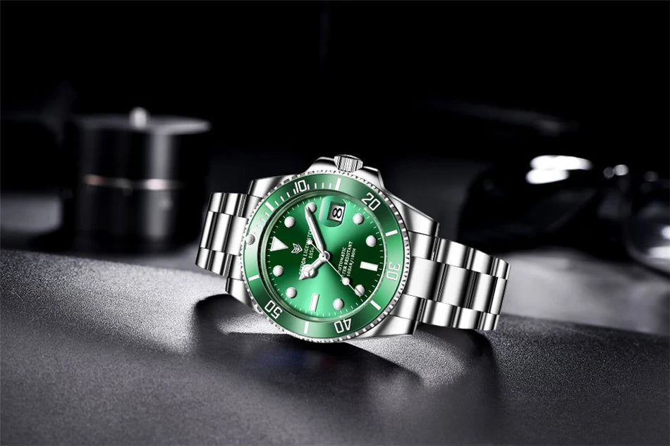 LIGE Top Brand Vintage Mechanical Watches Men Fashion Business Luxury Mens Watch Waterproof Luminous Automatic Wristwatch Reloj