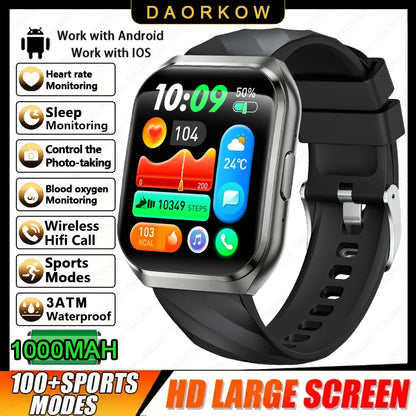 2026 NEW Smart Watch 1000mAh Large Battery Sports Modes Tracker Heart Rate Bluetooth Call 1.83'' HD Screen Waterproof GPS Woman
