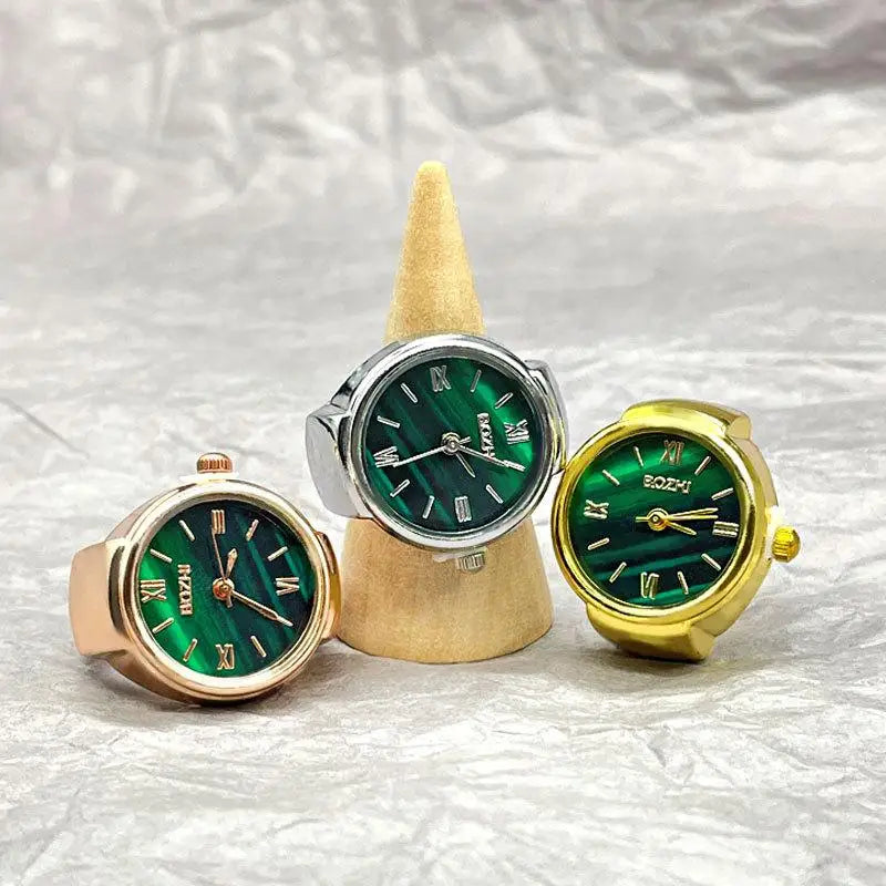 Fashion Forward Finger Watch Ring; Vintage Alloy Shell Design; Quartz Movement; An excellent choice for Men's and Women's Gift