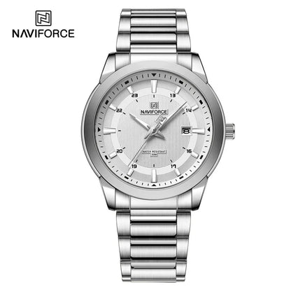 2024 Top Brand NAVIFORCE Mens Watches Stainless Steel Strap Casual Male Quartz Sports Wristwatch Luxury Waterproof Date Clock