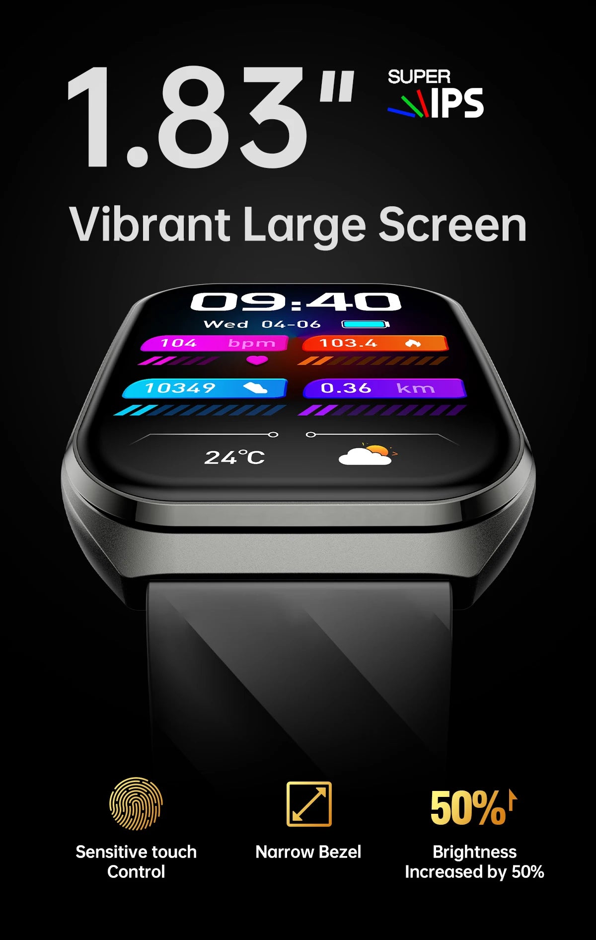 2026 NEW Smart Watch 1000mAh Large Battery Sports Modes Tracker Heart Rate Bluetooth Call 1.83'' HD Screen Waterproof GPS Woman