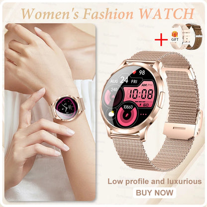 2026New Ladies' Smart Watch AMOLED Display Custom Dial Sport Fitness Health Tracke Waterproof Bracelet Music Digital Clock Women