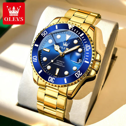 OLEVS 6650 Luxury Business Automatic Men's Watches Waterproof Luminous Stainless Steel Mechanical Wristwatch for Man