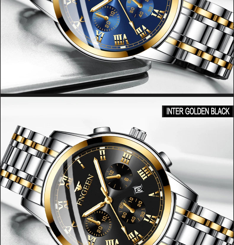 BINBOND Fashion 2pcs/Set Couple Watches Casual Men Ladies for Quartz Watch Lover Waterproof Stainless Steel Valentine Gift Watch