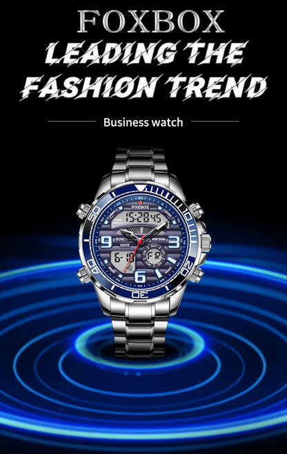 2024 Top Brand Luxury Digital Mens Watches Top Luxury Sport Quartz Wristwatch For Men All Steel Military Waterproof Clock+Box
