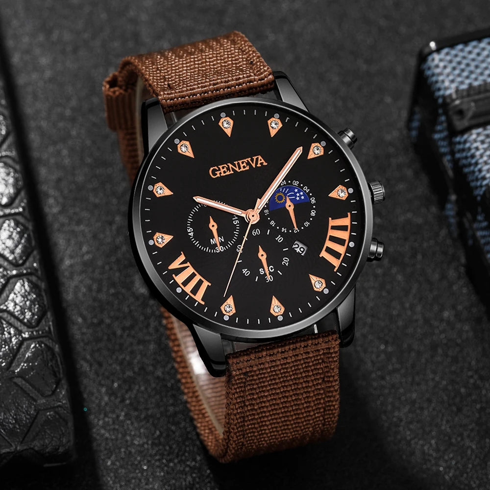 4Pcs High‑End Men's Wristwatch For Daily Wear, Perfect Gift For Birthdays,Christmas, Thanksgiving & Halloween (Box Not Included)